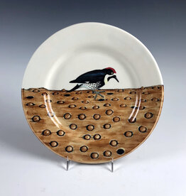 Avian Clay Acorn Woodpecker Plate