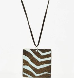 Heather C. Morrow Blue Strip & Black Mountain Pendant