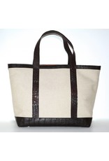 VANESSA NOEL MEDIUM TOTE LINEN/ALLIGATOR TMORO