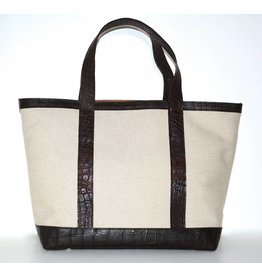 VANESSA NOEL MEDIUM TOTE LINEN/ALLIGATOR TMORO