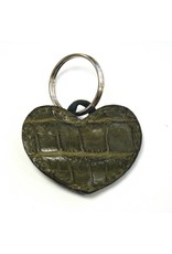 VANESSA NOEL ALLIGATOR HEART KEYCHAIN GREEN