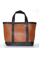 VANESSA NOEL LEATHER TOTE MEDIUM CUOIO 36/BLACK 00