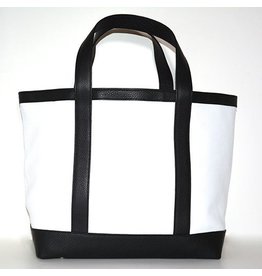 VANESSA NOEL MEDIUM TOTE LEATHER WHITE/BLACK