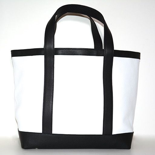 VANESSA NOEL LEATHER TOTE MEDIUM WHITE 01/BLACK 00