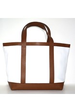 VANESSA NOEL LEATHER TOTE MEDIUM WHITE 01/CUOIO 35