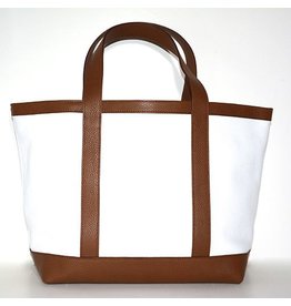 VANESSA NOEL MEDIUM TOTE LEATHER WHITE/CUOIO