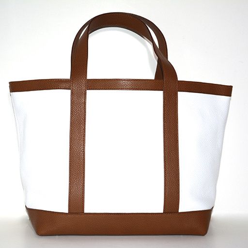 VANESSA NOEL MEDIUM TOTE LEATHER WHITE/CUOIO
