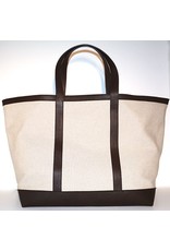 VANESSA NOEL LINEN & LEATHER TOTE LARGE NATURAL/TMORO 03