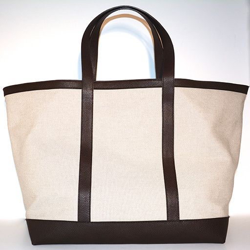 Large Tote Bag Leather Brown - Handmade In Italy