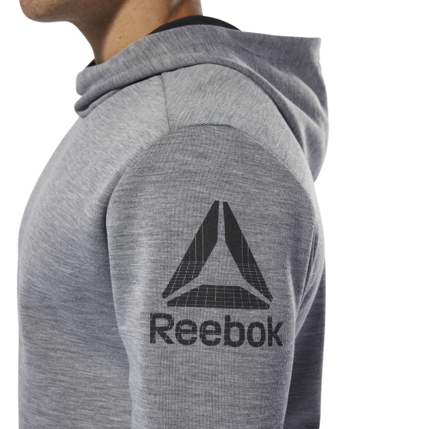 reebok men's double knit short sleeve hoodie