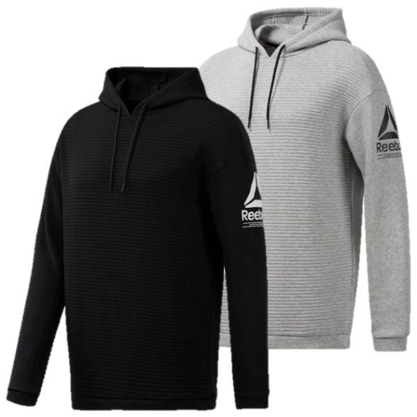 reebok men's double knit short sleeve hoodie