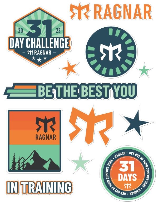 31 Day Challenge Sticker Sheet Ragnar Gear Store