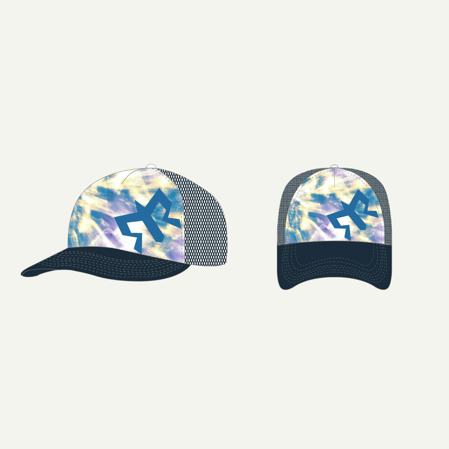 Buff Trucker Cap Tie Dye Blurple OSFM