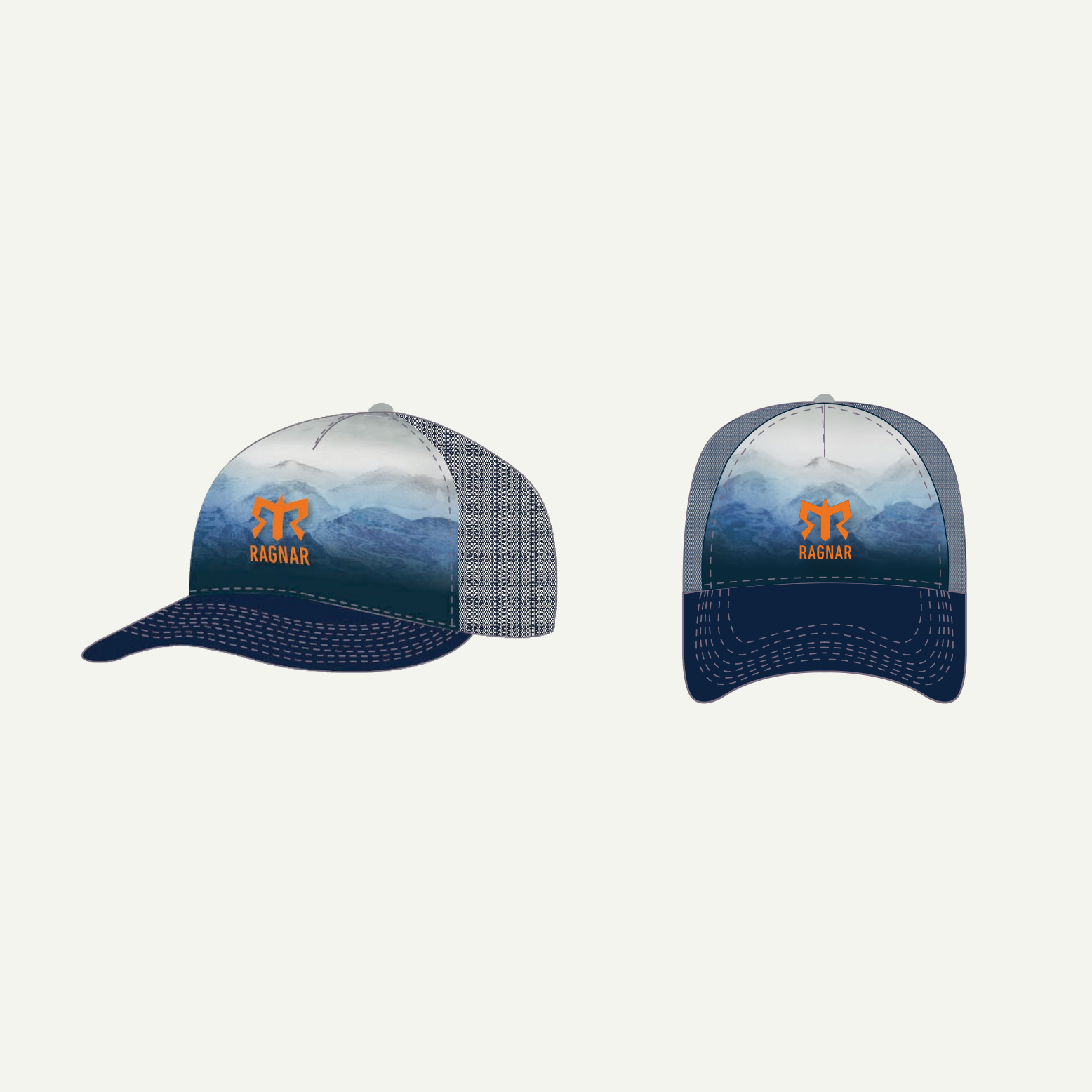 Buff Trucker Cap Mountain Blue OSFM