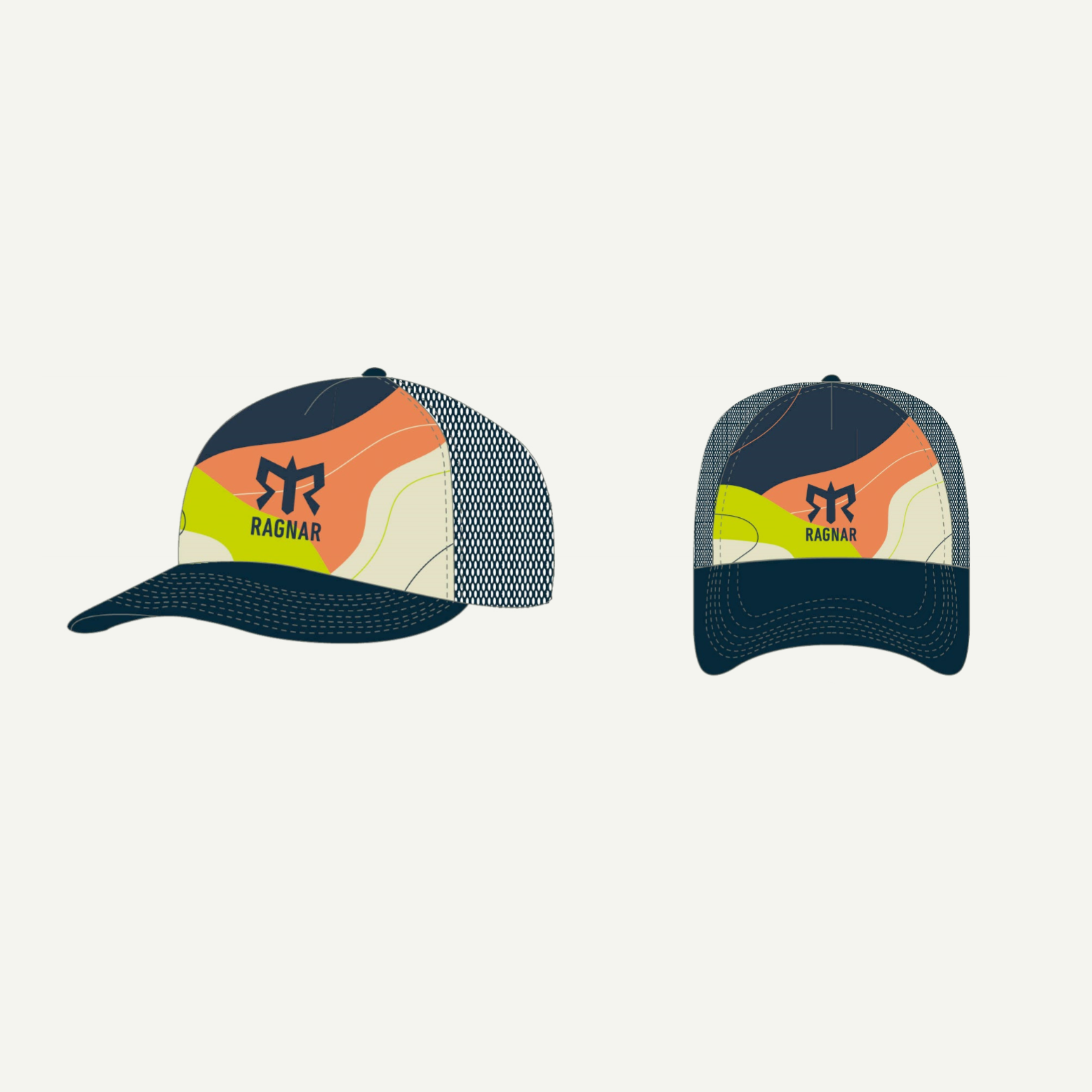 Buff Trucker Cap CB Green/Peach OSFM