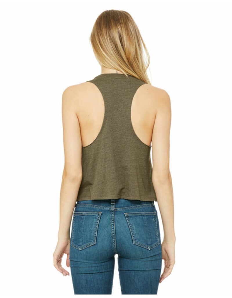 Ragnar Womens Groovy Crop Muscle Tank - Heather Olive