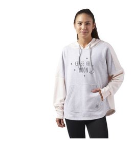 reebok women's fleece popover lace up hoodie