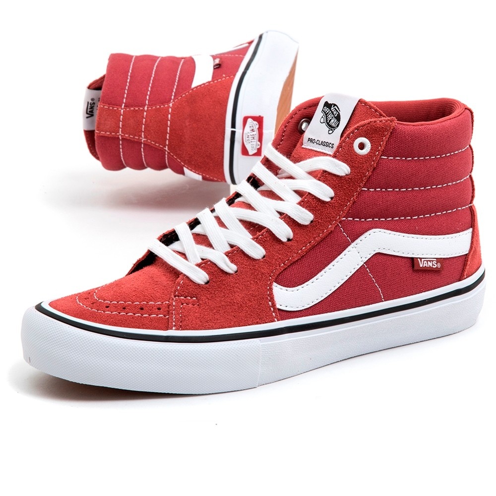 vans sk8 hi red white