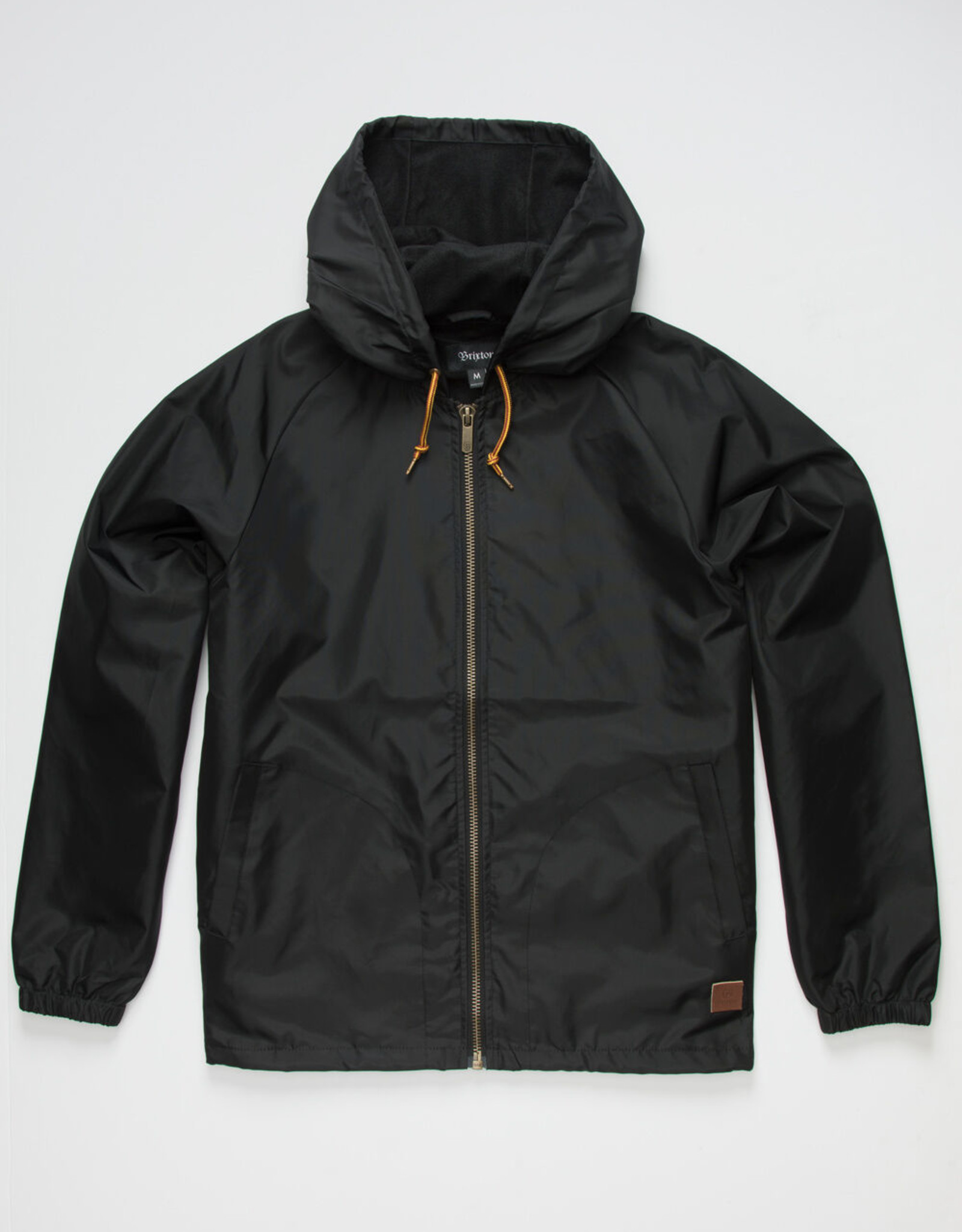 brixton claxton black hooded windbreaker