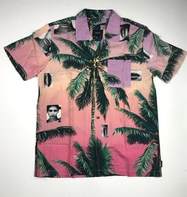 HUF MOLLY RESORT S/S BUTTON - CORAL PINK