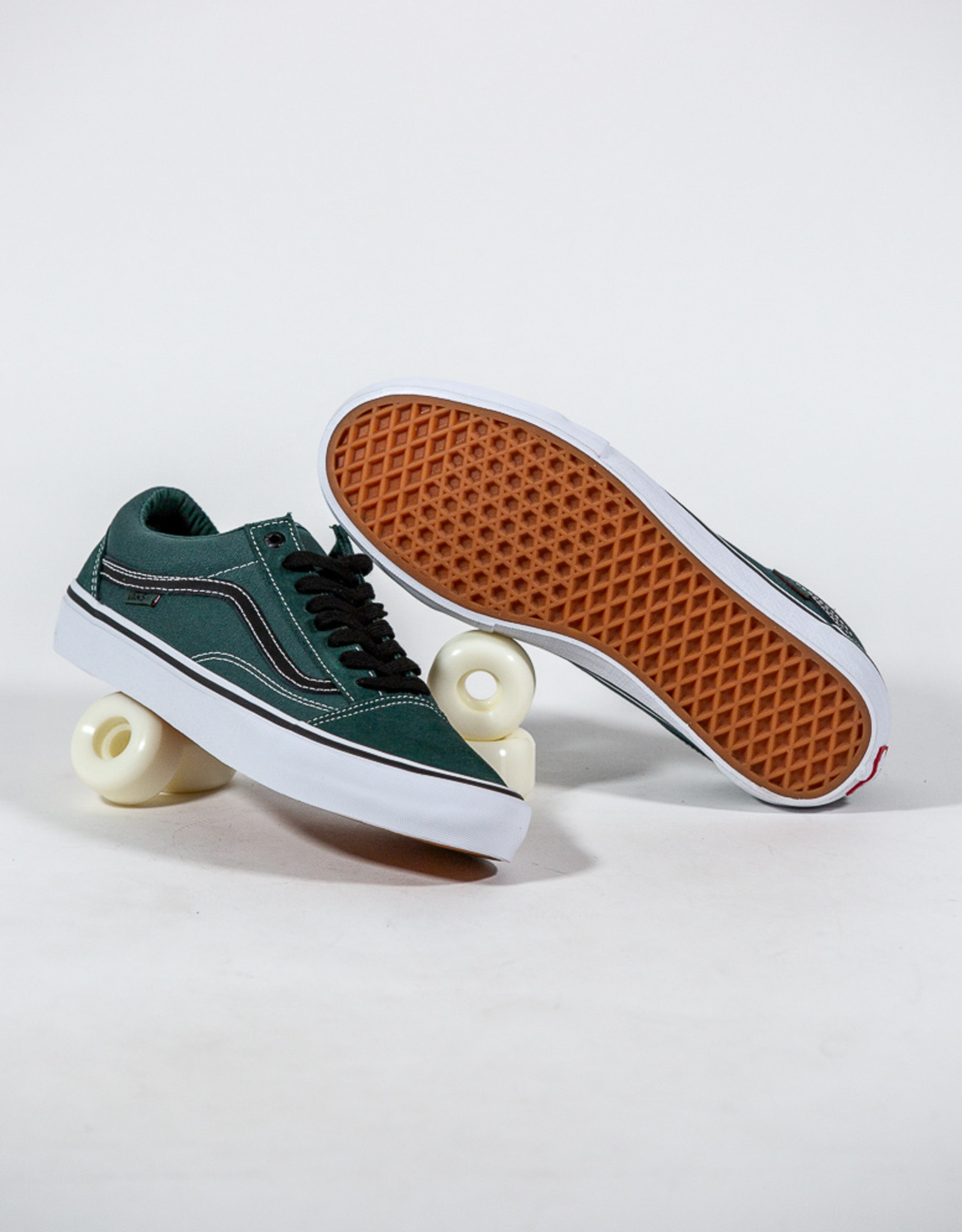 vans old skool pro white green