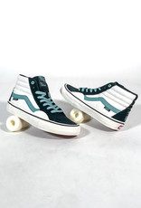 black and blue vans sk8 hi