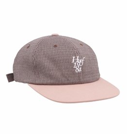 HUF MICRO HOUNDSTOOTH 6 PANEL HAT - DUSTY ROSE