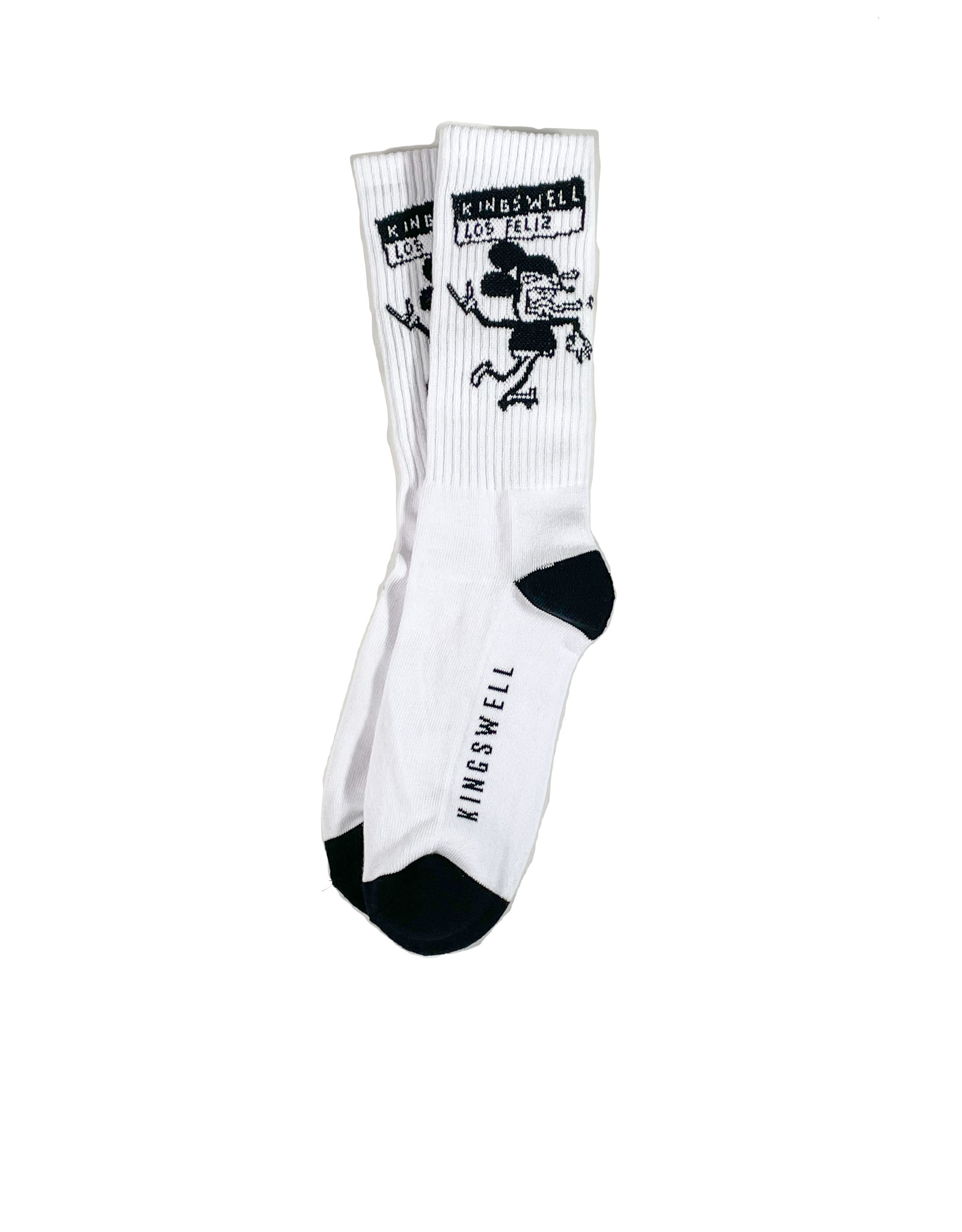 KINGSWELL KINGSWELL SKETCHY MOUSE SOCK - WHITE