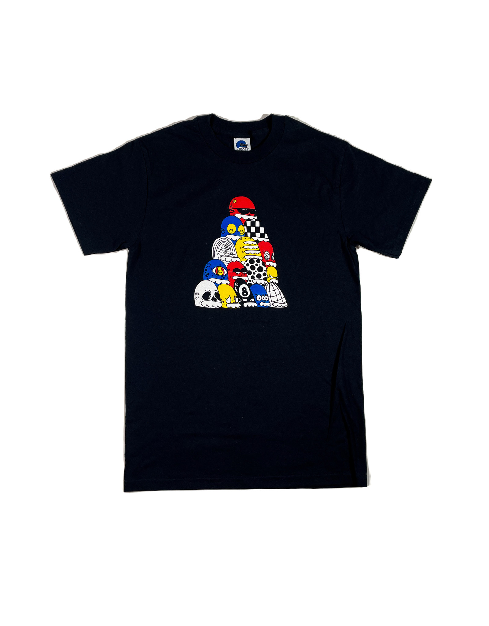 GLABOE GLABOE STACKED HEADS TEE - BLACK