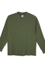 POLAR RIB HENLEY L/S SHIRT - UNIFORM GREEN