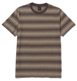 HUF SYNTHETIC STRIPE S/S KNIT TOP - CHOCOLATE BROWN