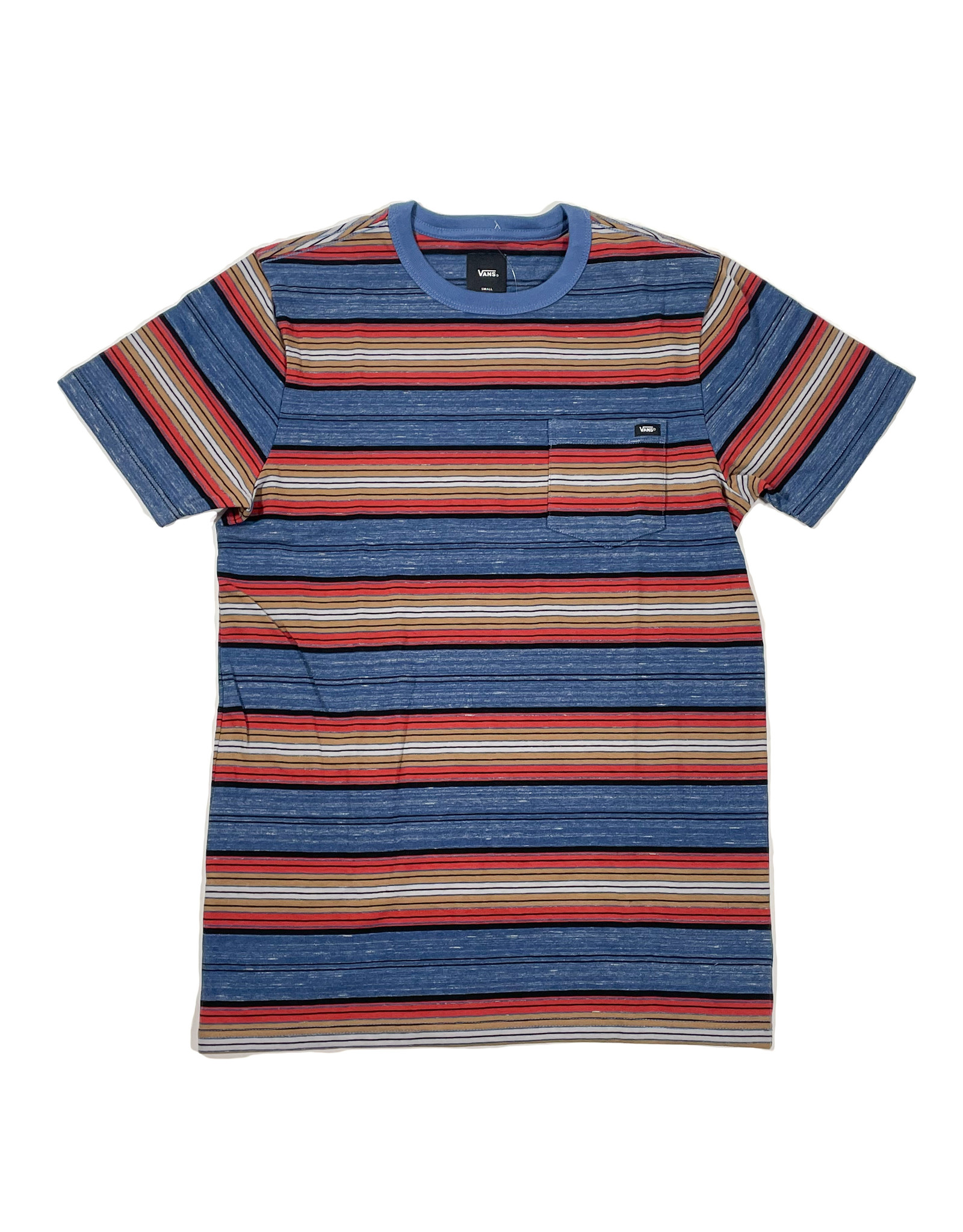 VANS VANS MESA STRIPE POCKET CREW TEE - TRUE NAVY