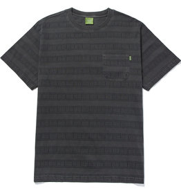 HUF COOPER STRIPE S/S KNIT TOP - BLACK