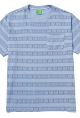 HUF COOPER STRIPE S/S KNIT TOP - LIGHT BLUE