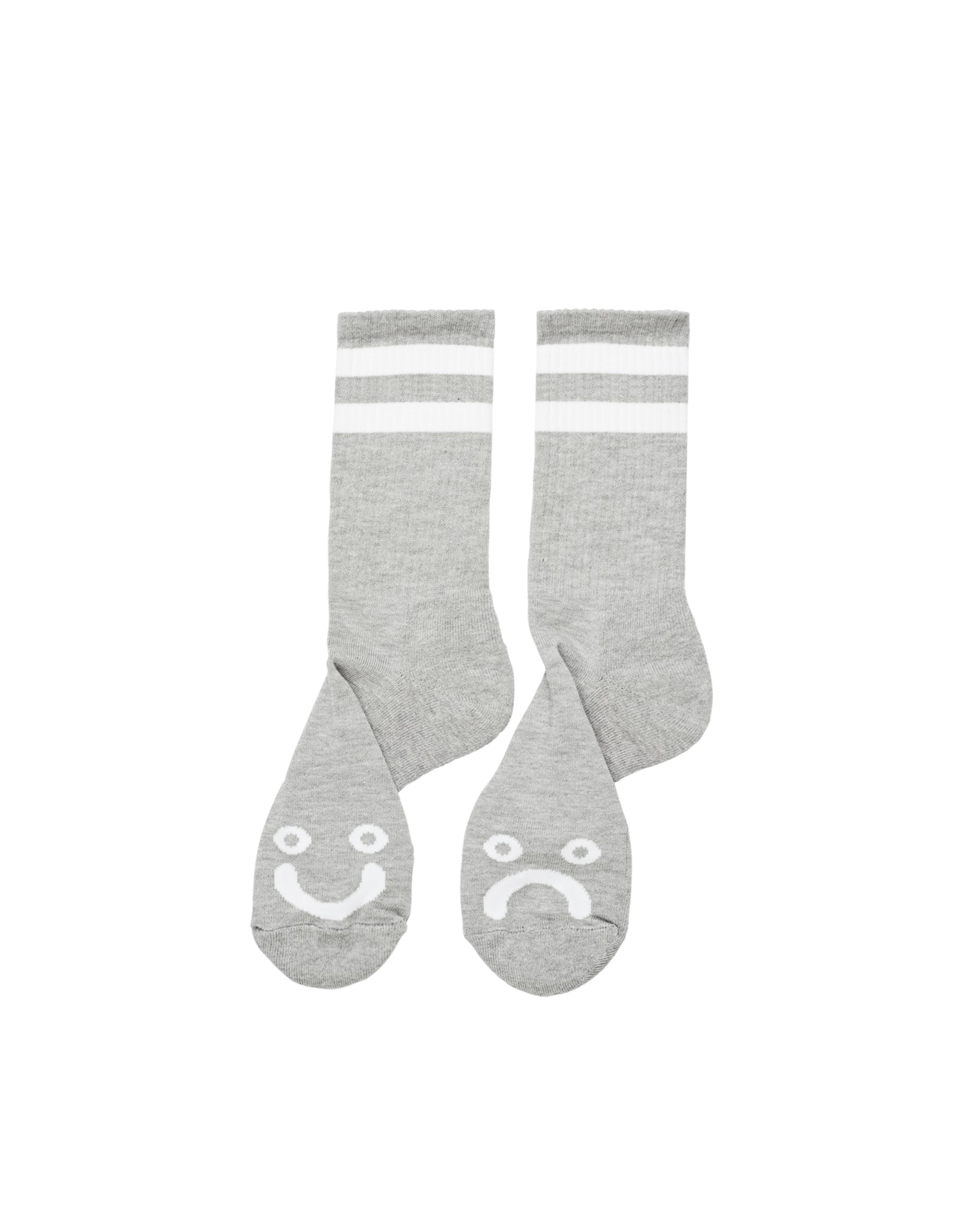 POLAR HAPPY SAD SOCKS - HEATHER GREY