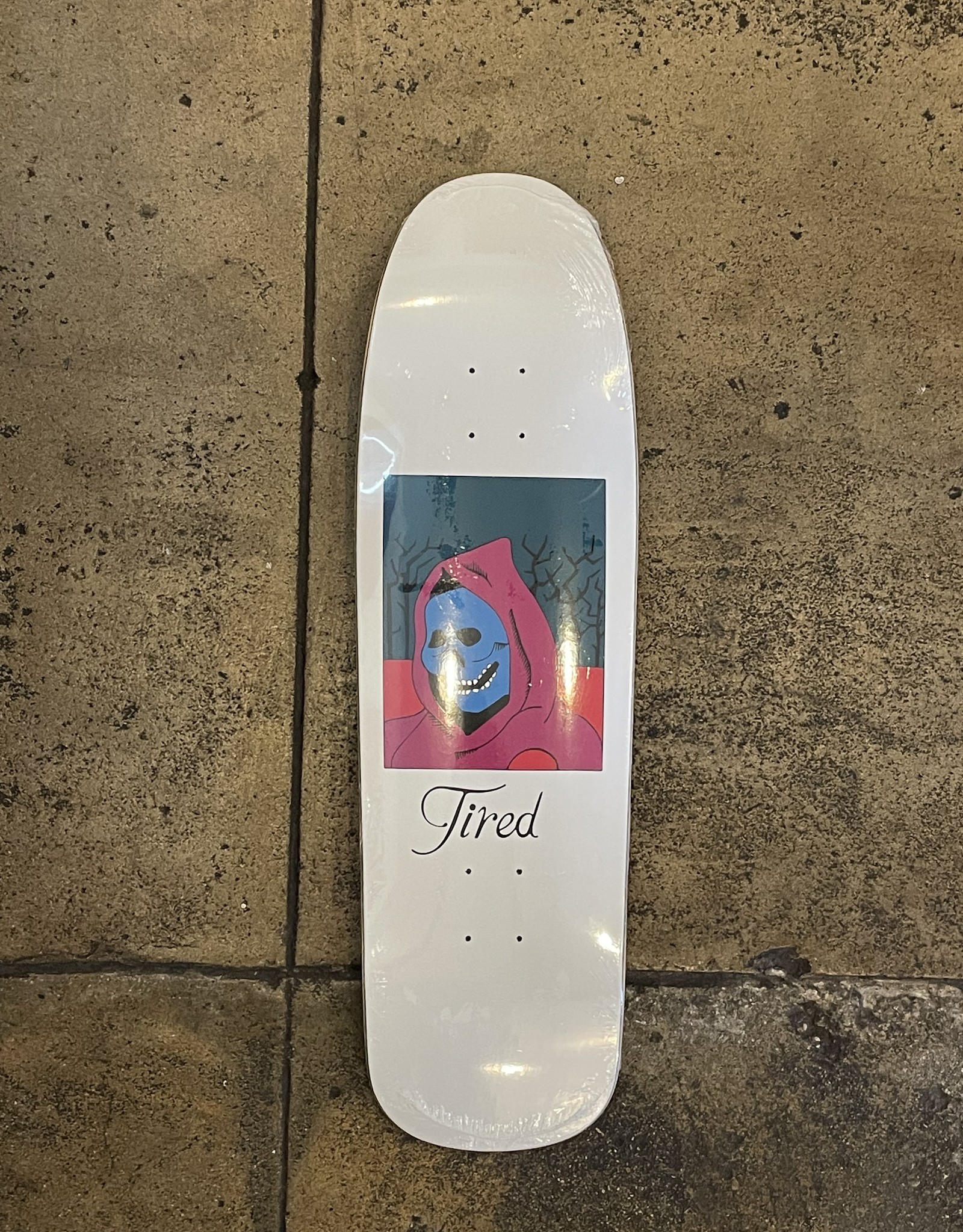 TIRED SKATEBOARDS TIRED CREEPY SKULL SHAPED DECK - 9.225