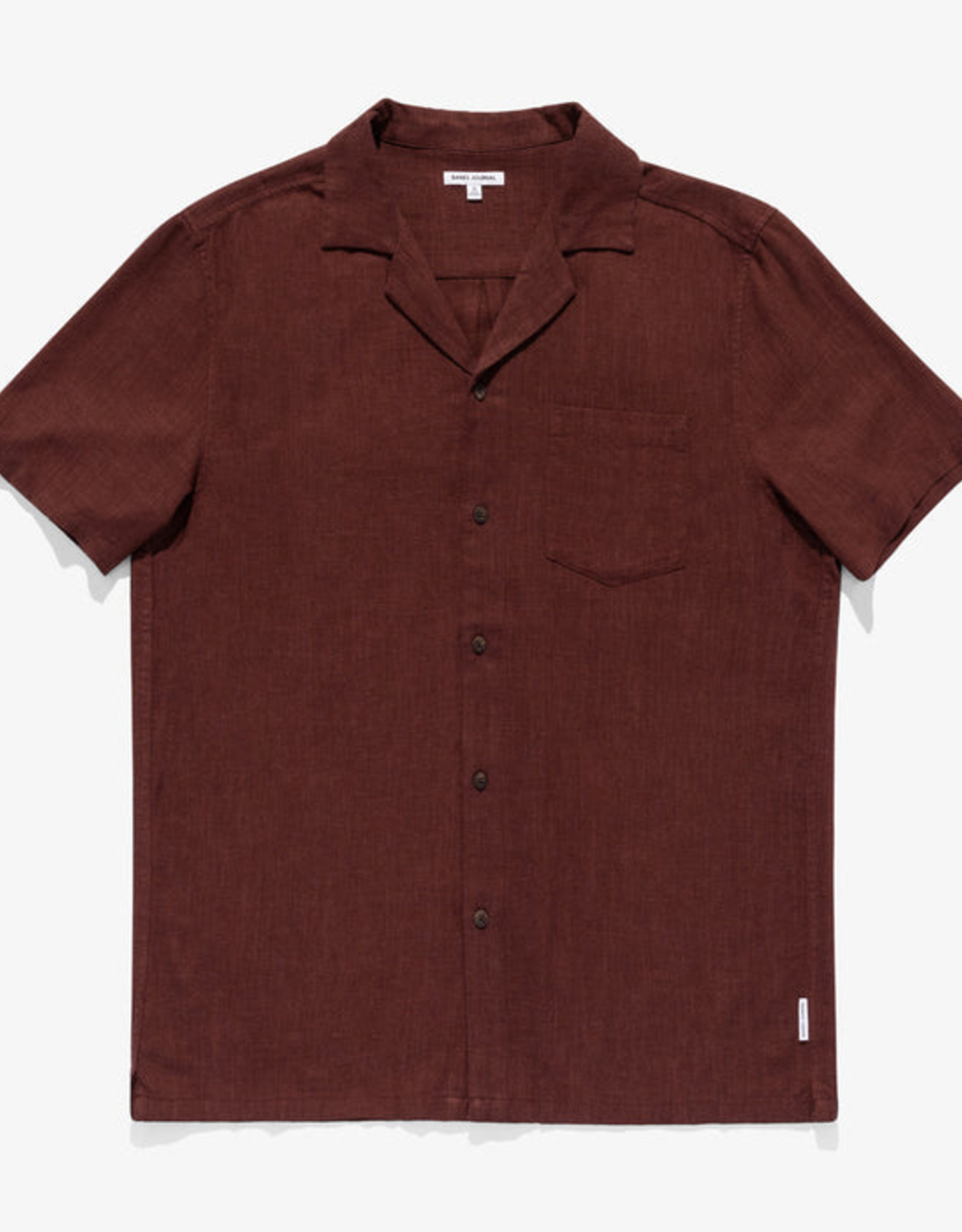 BANKS JOURNAL BANKS JOURNAL BRIGHTON S/S SHIRT - BITTER CHOCOLATE