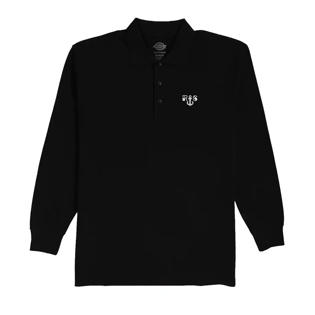 DICKIES X SANDOVAL KNIT L/S POLO - BLACK - KINGSWELL - Los Feliz