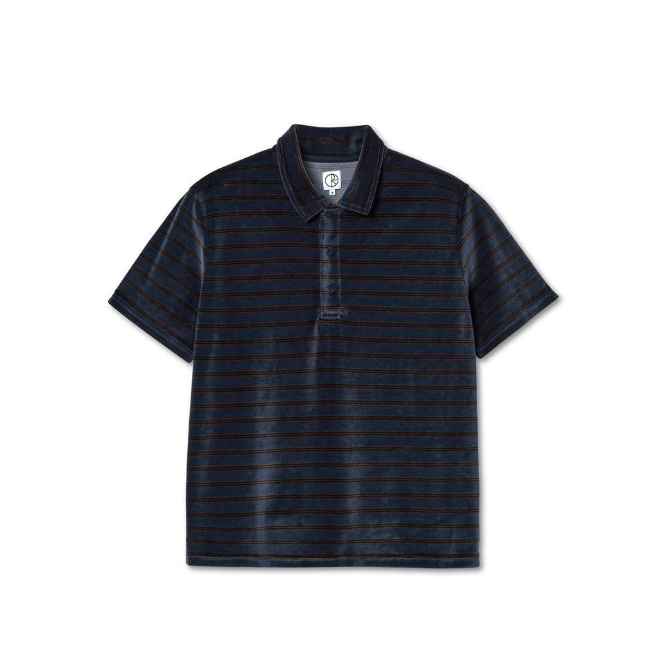 POLAR VELOUR POLO SHIRT - GREY BLUE - KINGSWELL - Los