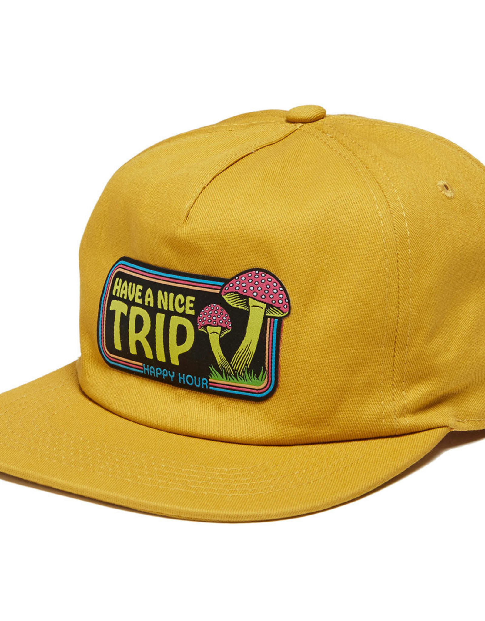 HAPPY HOUR HAVE A NICE TRIP HAT - MUSTARD