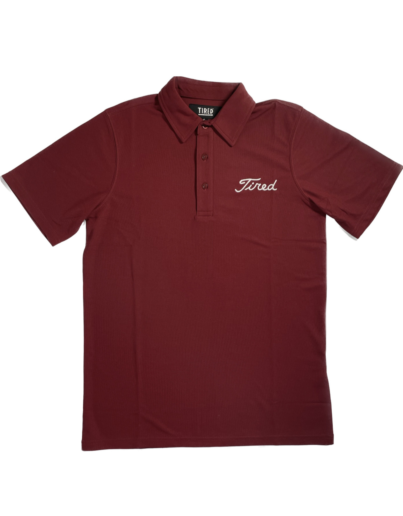 TIRED SKATEBOARDS TIRED GOLF POLO S/S - BURGUNDY