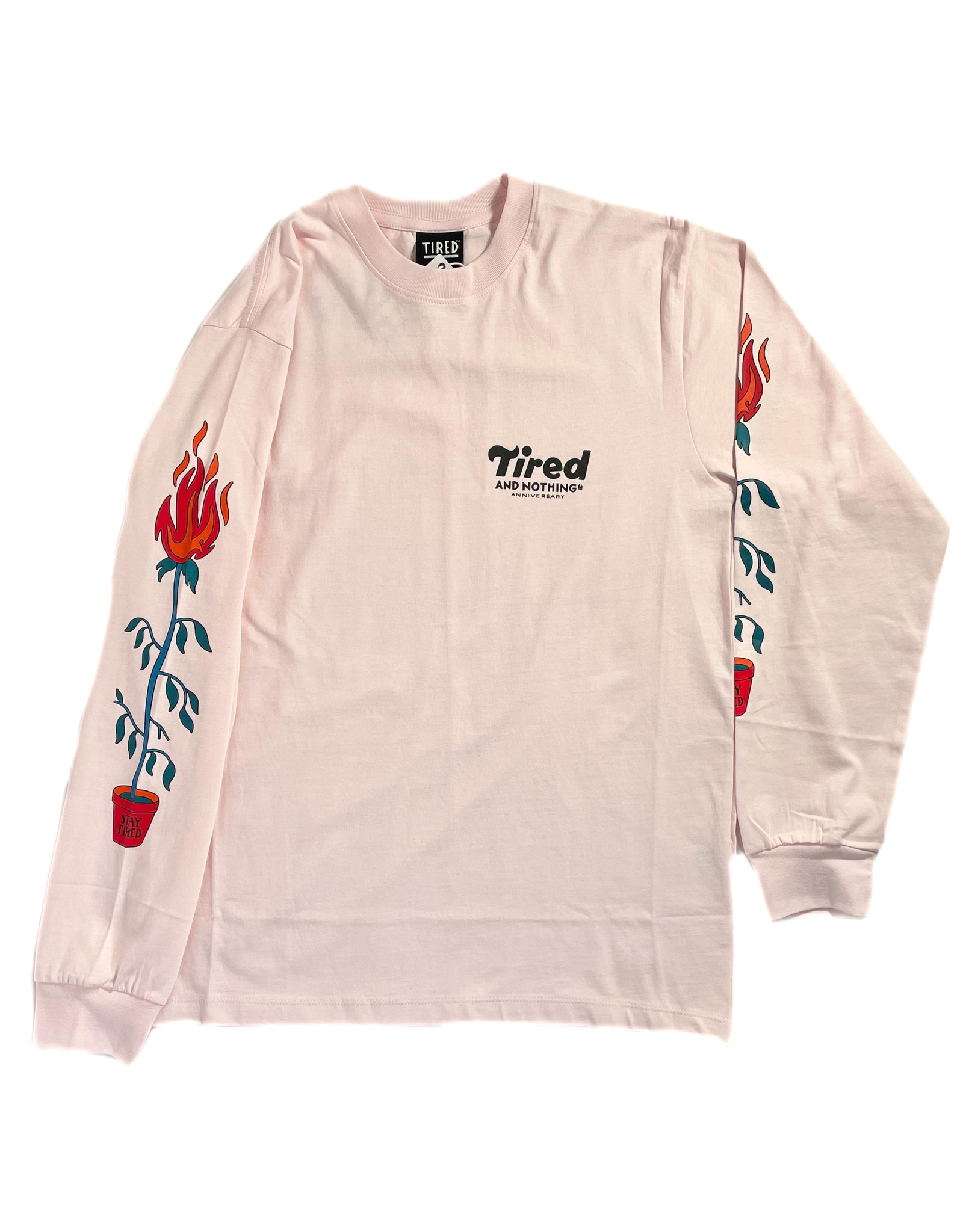 TIRED SKATEBOARDS TIRED NOTHINGTH L/S TEE - PINK