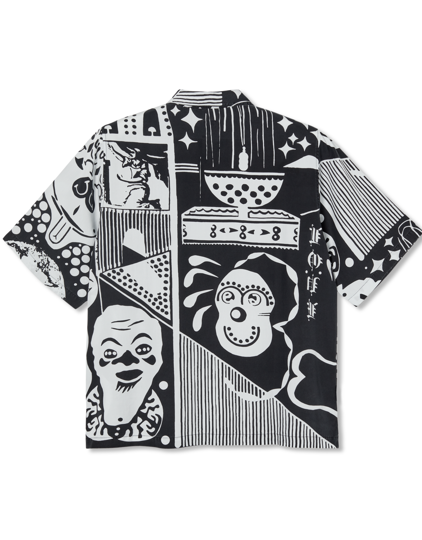 POLAR SPIRAL S/S BUTTON UP - BLACK/WHITE