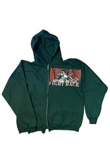 RATHER BE RAW IMPERFECT NATURE FIGHT BACK ZIP HOODIE - GREEN