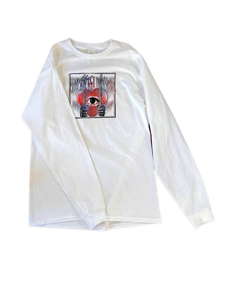 IMPERFECT NATURE JAIL HEART L/S TEE - WHITE - KINGSWELL - Los Feliz