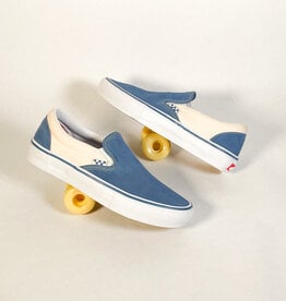 VANS VANS SKATE SLIP ON CREAM/LIGHT NAVY