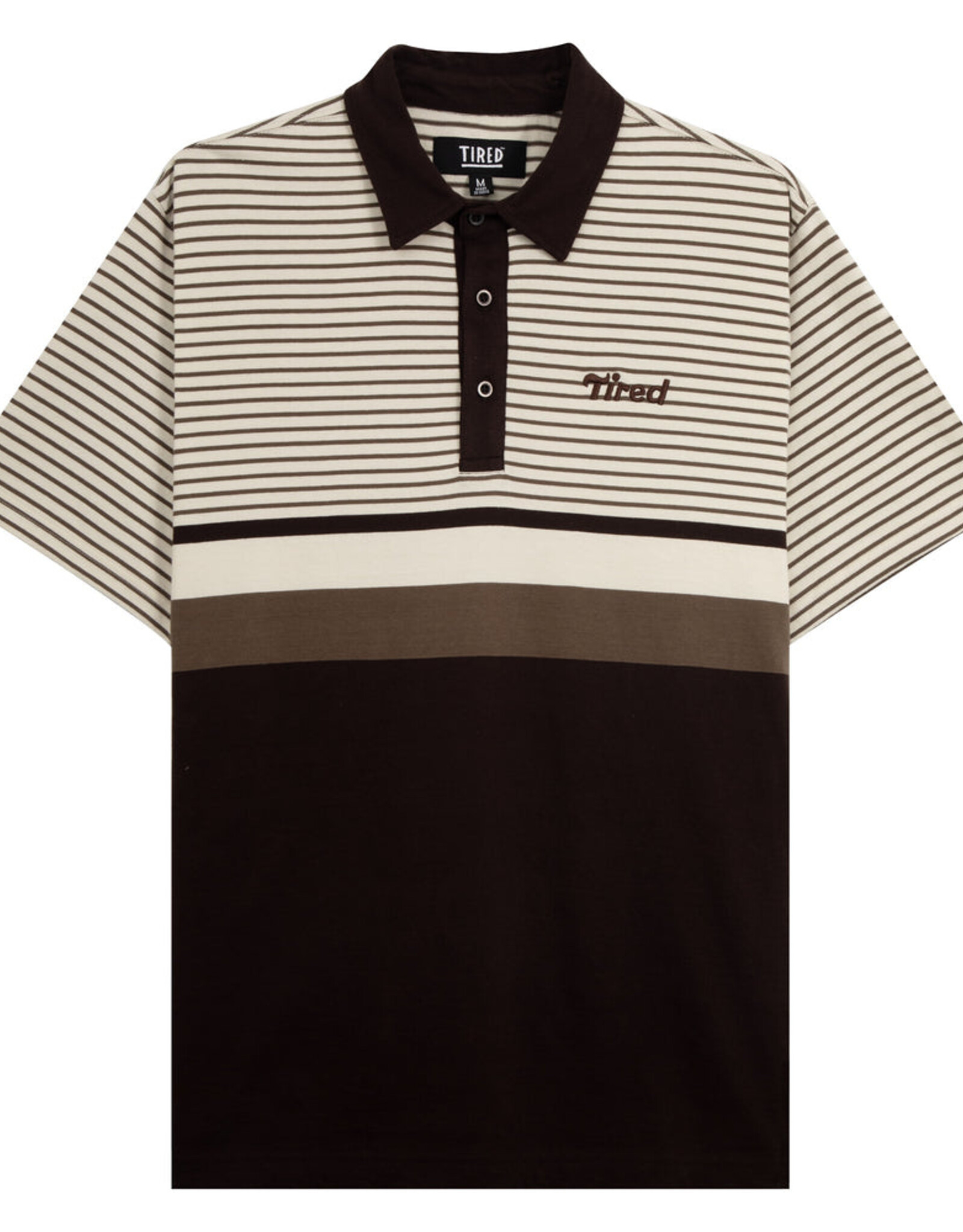 TIRED SKATEBOARDS TIRED SUMMER POLO - CREAM/BROWN