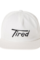 TIRED SKATEBOARDS TIRED OLD MOBIL 5 PANEL CAP - SNOW