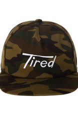 TIRED SKATEBOARDS TIRED OLD MOBIL 5 PANEL CAP - CAMO