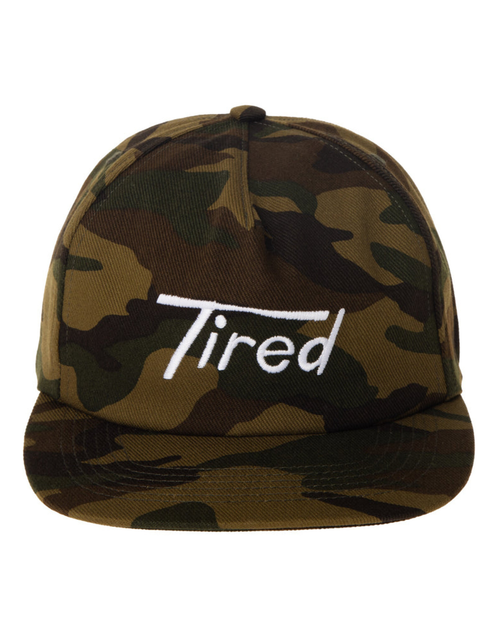 TIRED SKATEBOARDS TIRED OLD MOBIL 5 PANEL CAP - CAMO